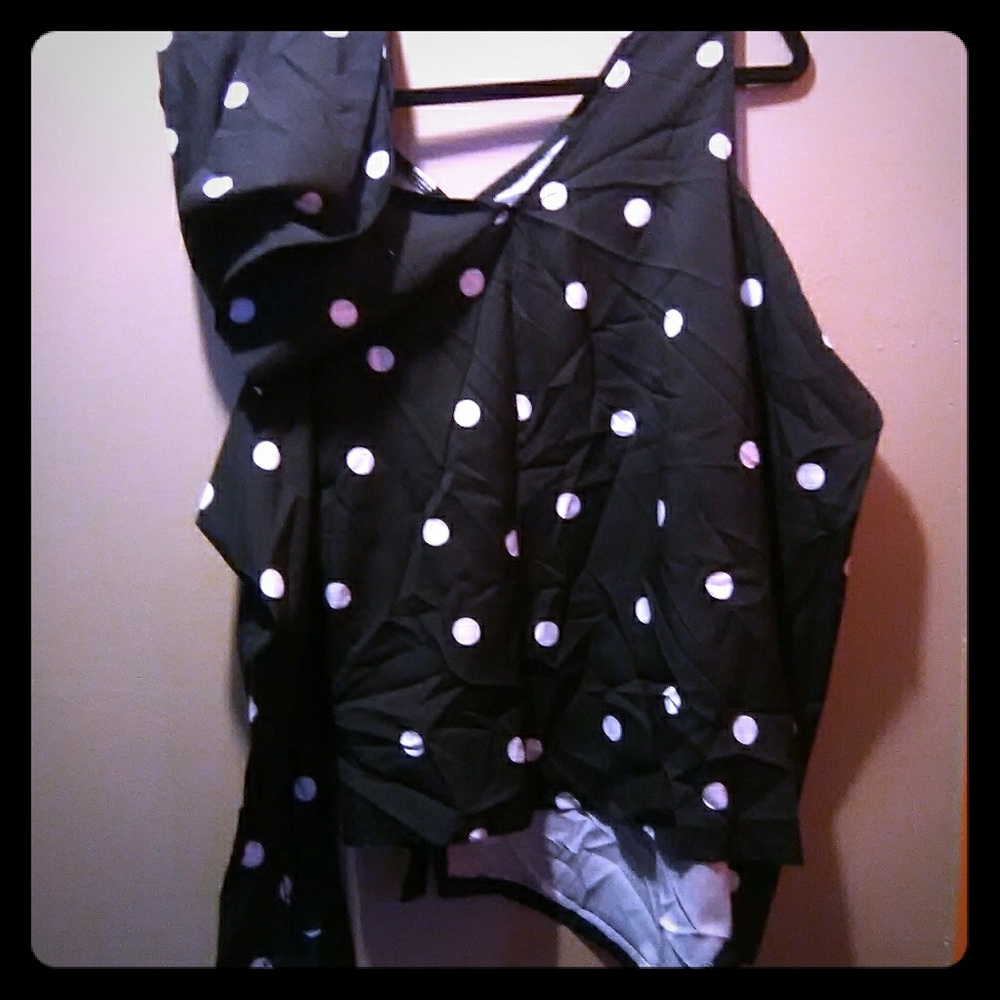 A beautiful black and white dot blouse